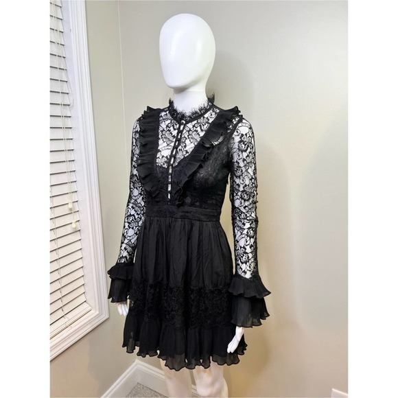 Black Lace Trimmed Dress - Picture 8 of 13